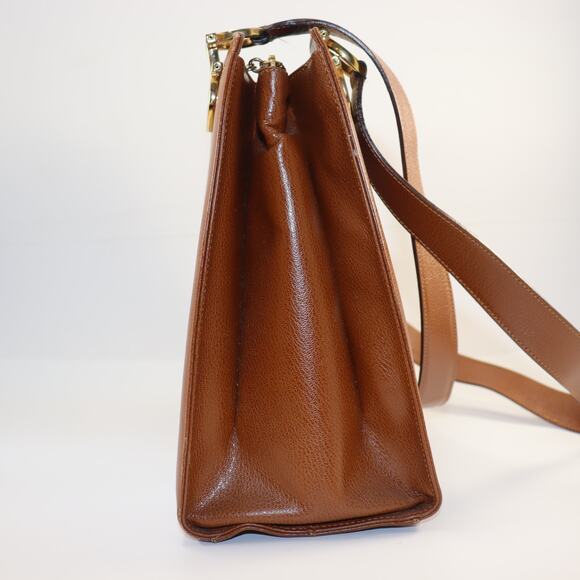 Salvatore Ferragamo Vintage Brown Leather Shoulder Bag Made in Italy - Picture 4 of 10